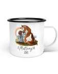 Emaille-Tasse "It Must(ang) be love"