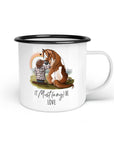 Emaille-Tasse "It Must(ang) be love"