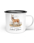 Emaille-Tasse "Lachmal-Tekkiner"