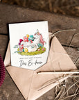 Strohpapier-Postkarte "Ei-horn"