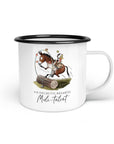 Emaille-Tasse "Muli-Talent"