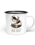 Emaille-Tasse "Muli-Talent"