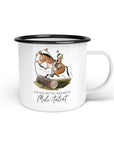 Emaille-Tasse "Muli-Talent"