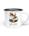 Emaille-Tasse "Muli-Talent"
