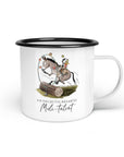 Emaille-Tasse "Muli-Talent"
