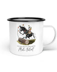 Emaille-Tasse "Muli-Talent"