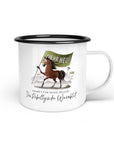Emaille-Tasse "Rebellgisches Warmblut"