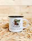 Emaille-Tasse "Rebellgisches Warmblut"