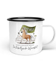 Emaille-Tasse "Rebellgisches Warmblut"