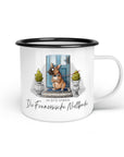 Emaille-Tasse "Französische Nullbocke"