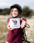 Emaille-Tasse "Weniger kritisieren, mehr Pferd frisieren"
