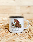 Emaille-Tasse "Curly Horse"