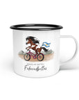 Emaille-Tasse "Fahrradbellas"
