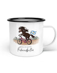 Emaille-Tasse "Fahrradbellas"