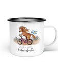 Emaille-Tasse "Fahrradbellas"