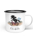 Emaille-Tasse "Fahrradbellas"