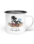 Emaille-Tasse "Fahrradbellas"