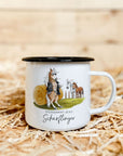Emaille-Tasse "Scharflinger"
