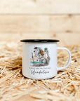 Emaille-Tasse "Wanderlusier"