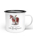 Emaille-Tasse "Weniger kritisieren, mehr Pferd frisieren"