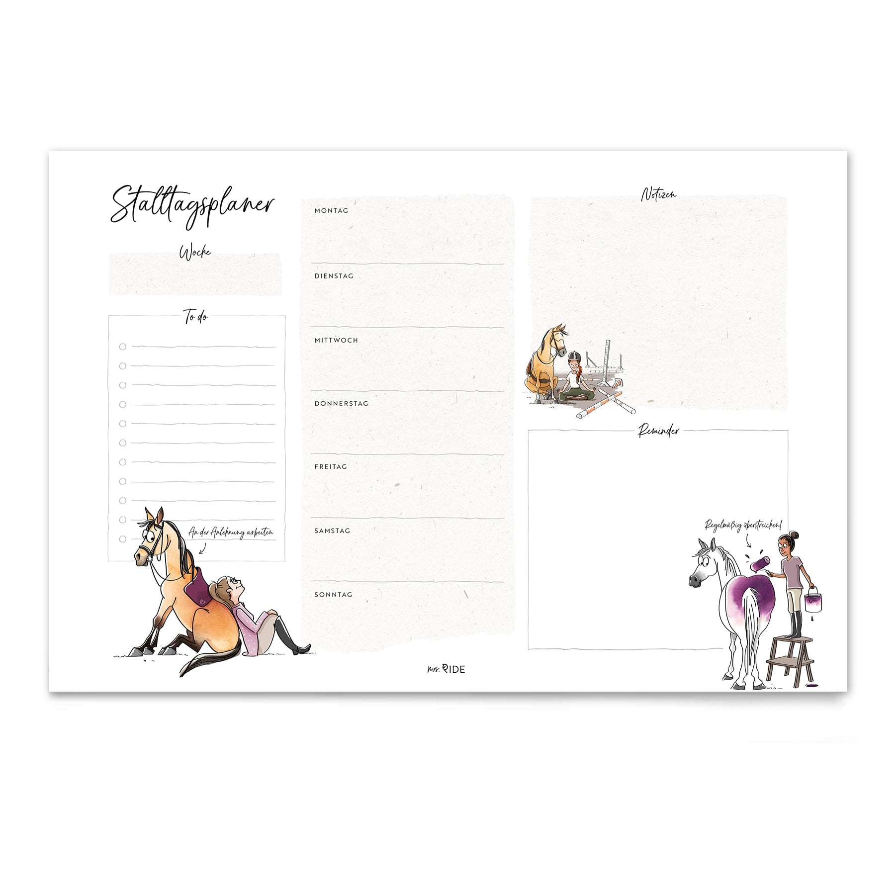 Stalltagsplaner | Druckvorlage