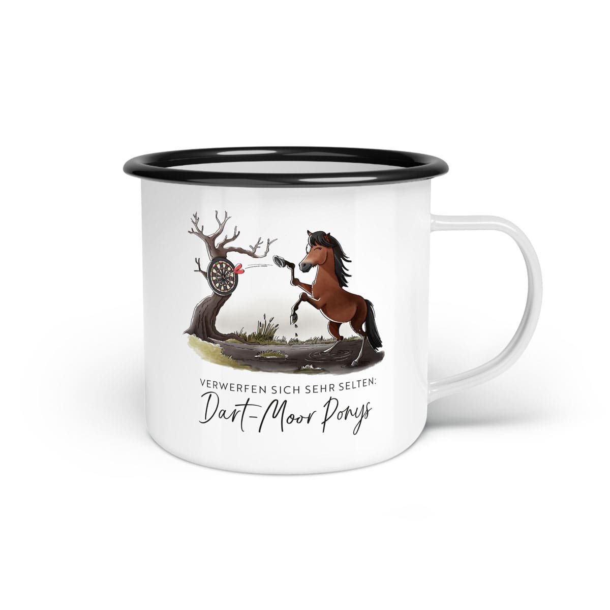 Emaille-Tasse "Dart-Moor Pony"