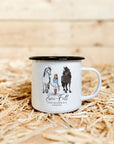 Emaille-Tasse "Zwei-Fell"