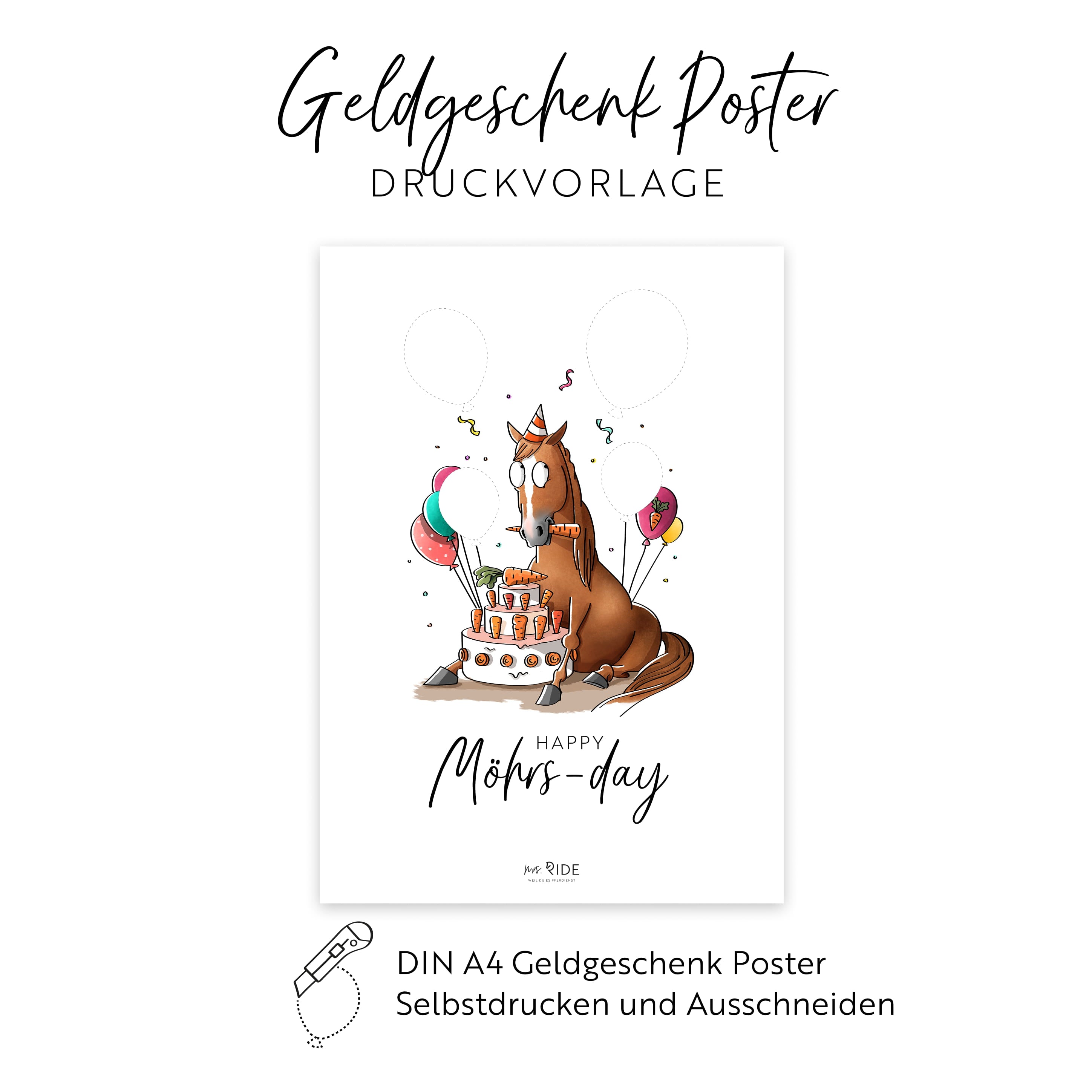 Birthday Geldgeschenk Druckvorlage