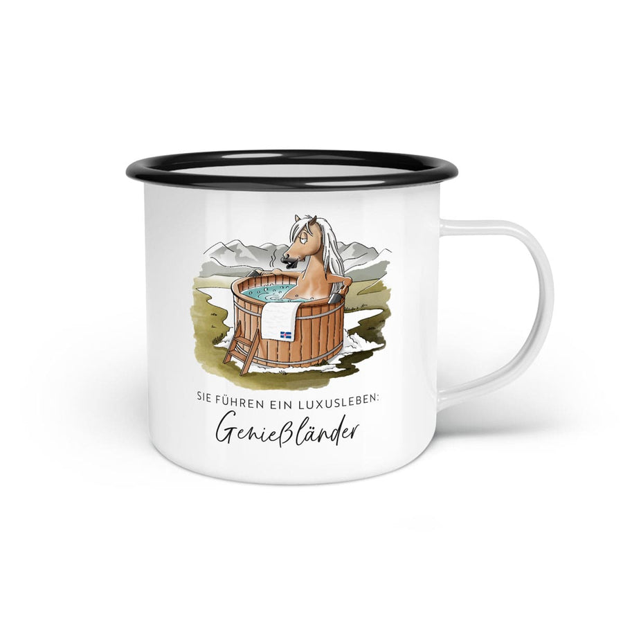 Emaille-Tasse "Genießländer"