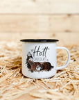 Emaille-Tasse "Hü Hott Chocolate"