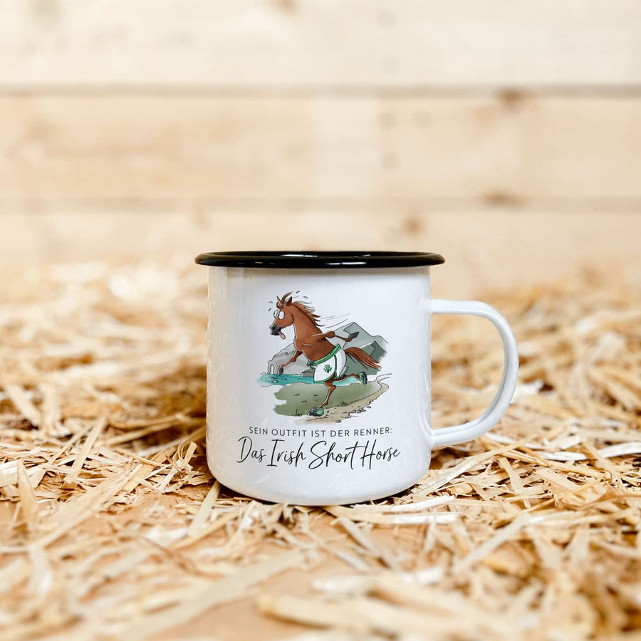 Emaille-Tasse "Irish Short Horse"