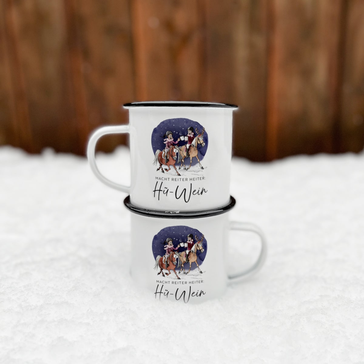 2er-Set "Hü-Wein"| Emaille | Englisch