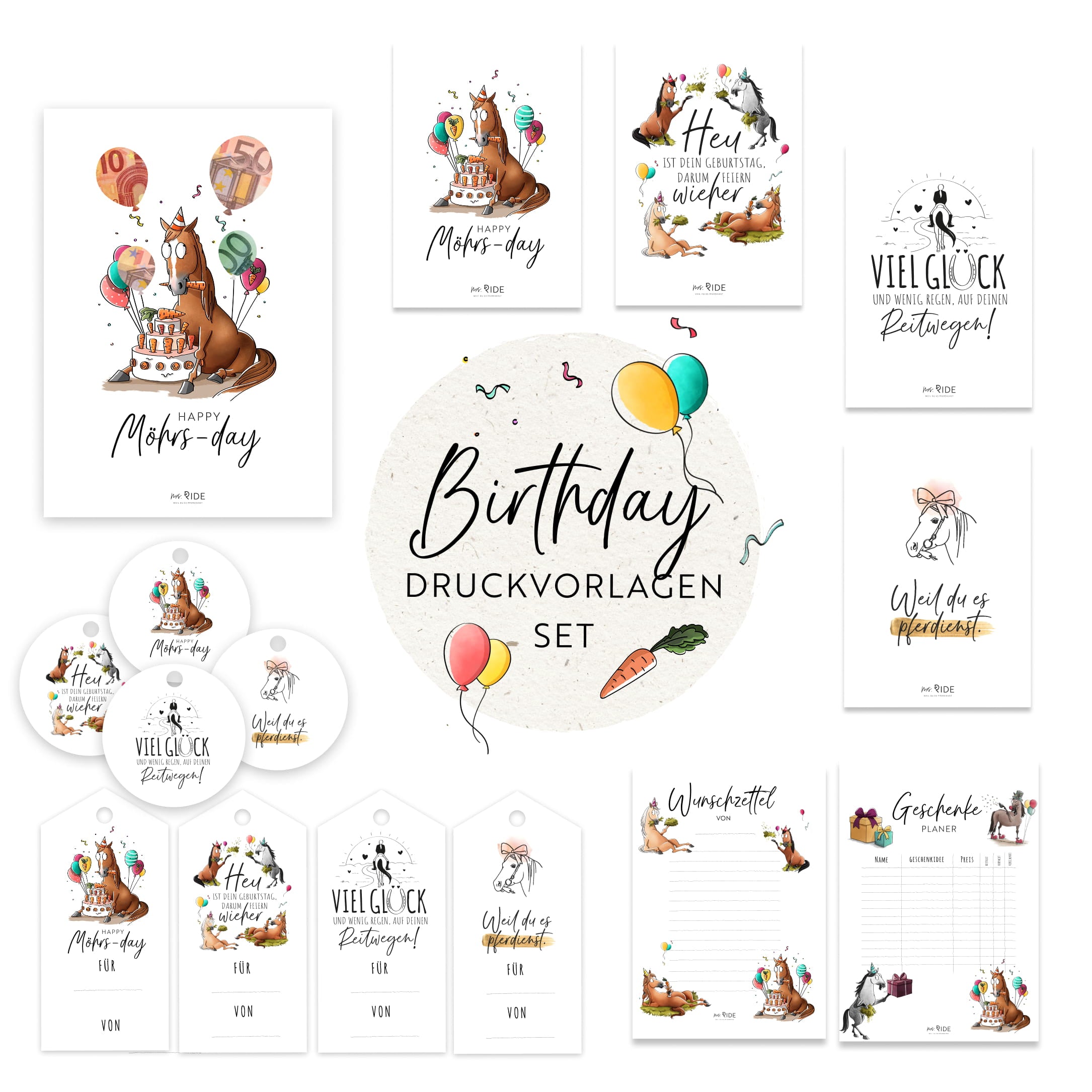Birthday Druckvorlagen Set