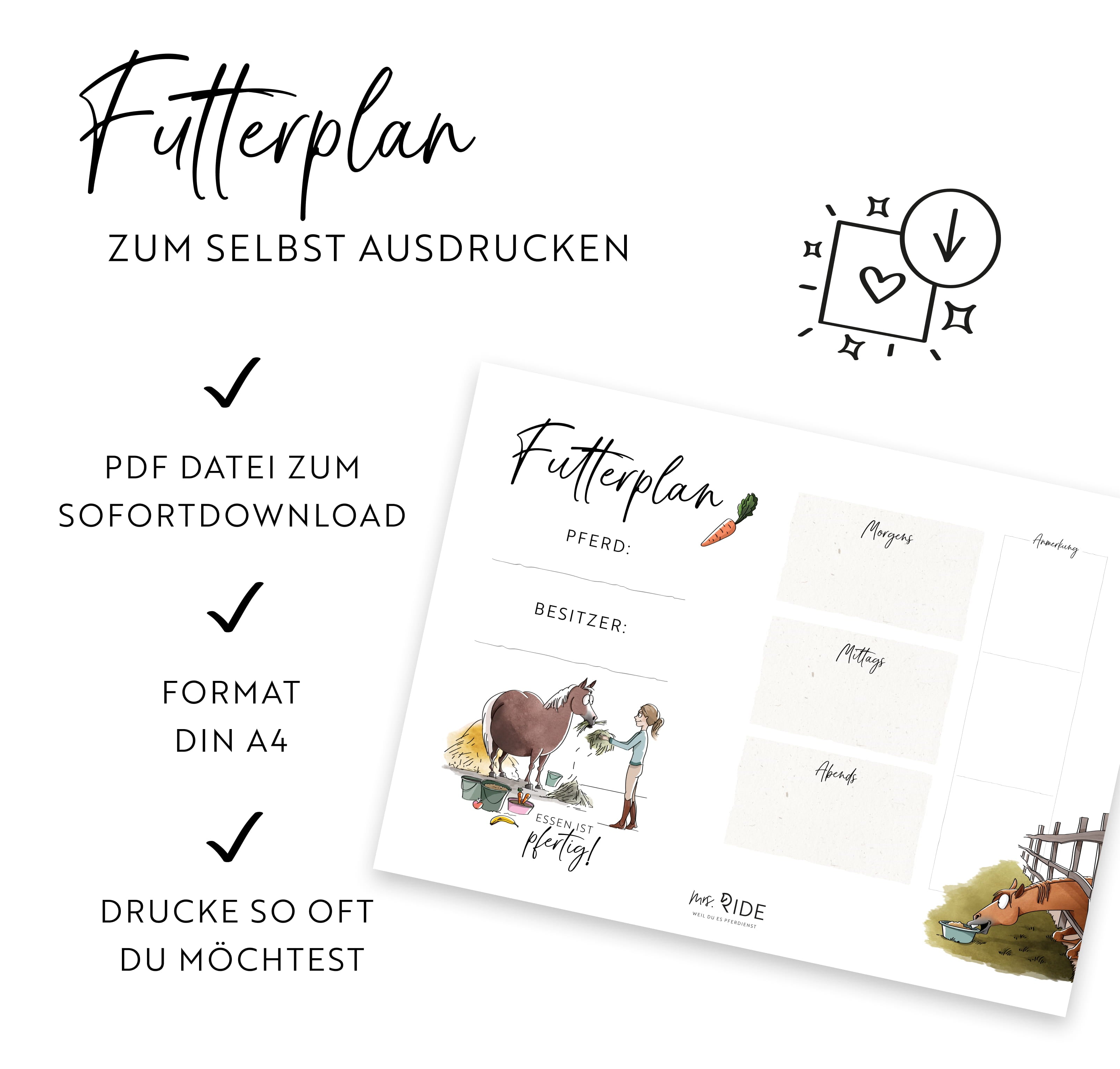 Futterplan | Druckvorlage