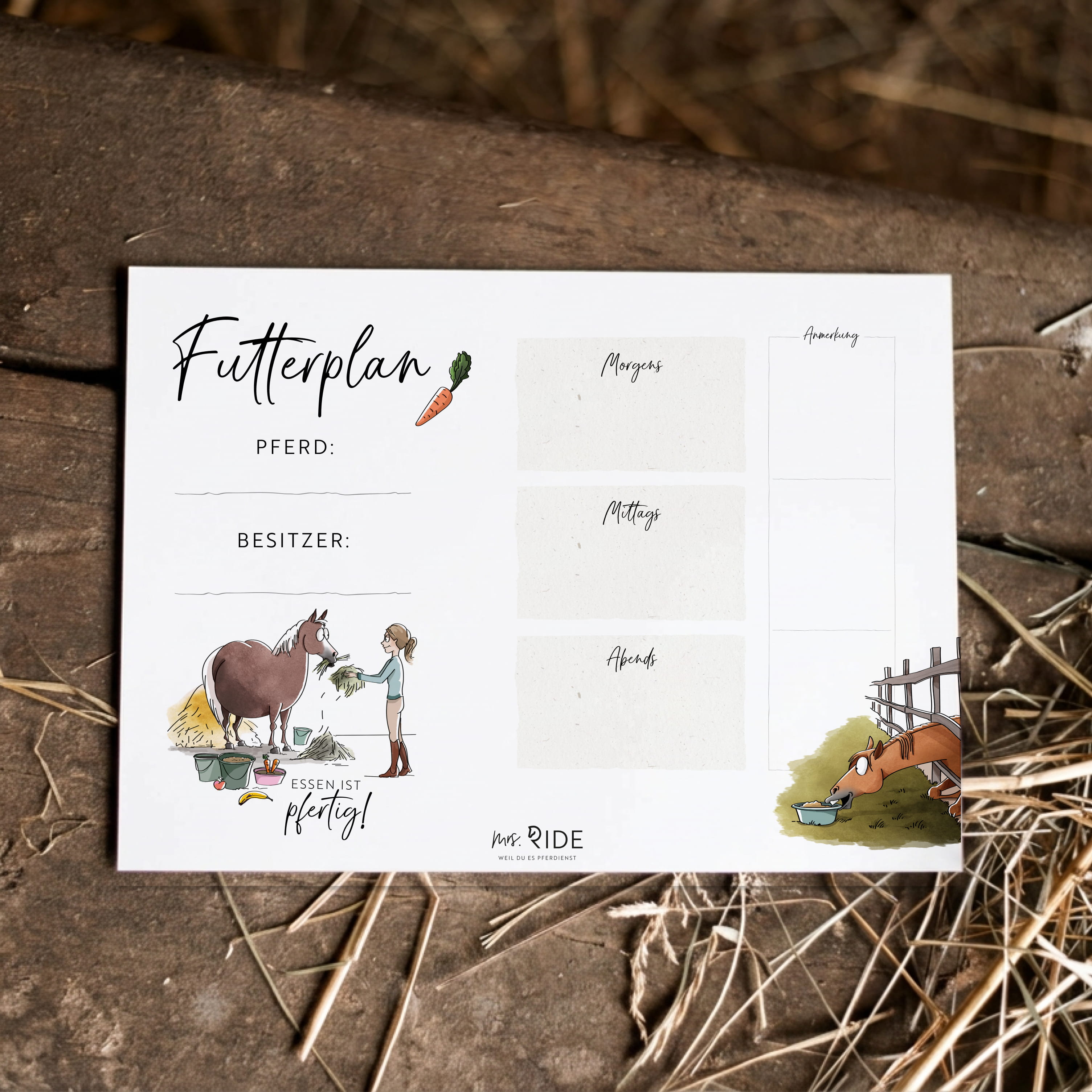 Futterplan | Druckvorlage
