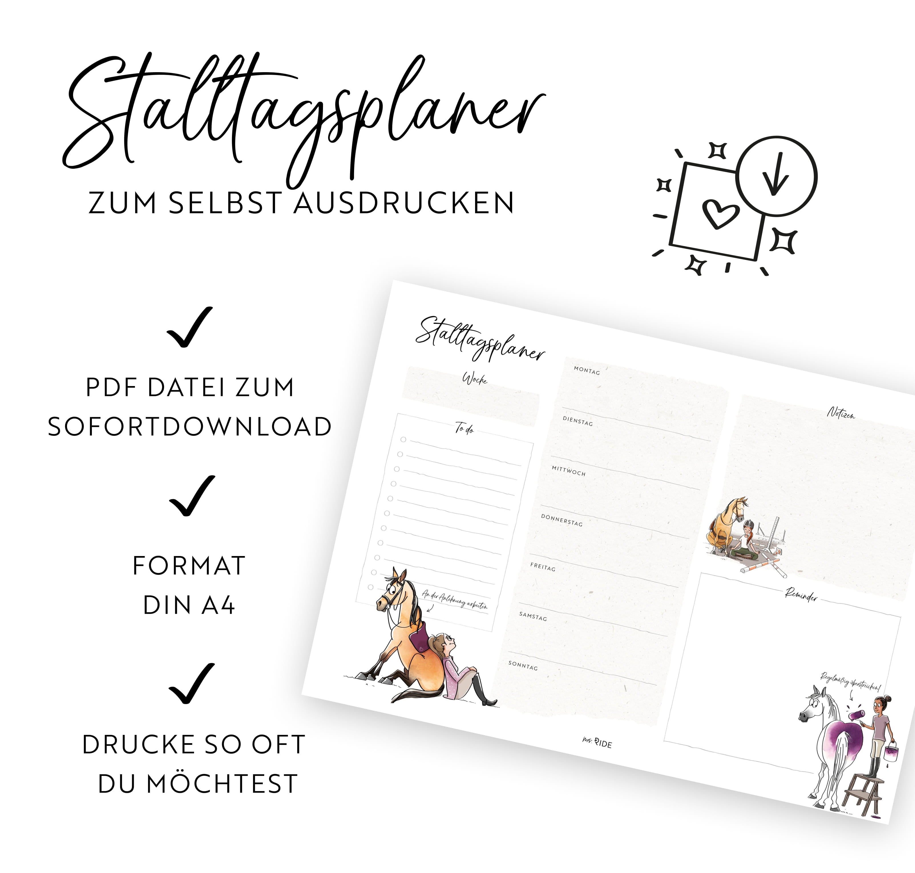 Stalltagsplaner | Druckvorlage