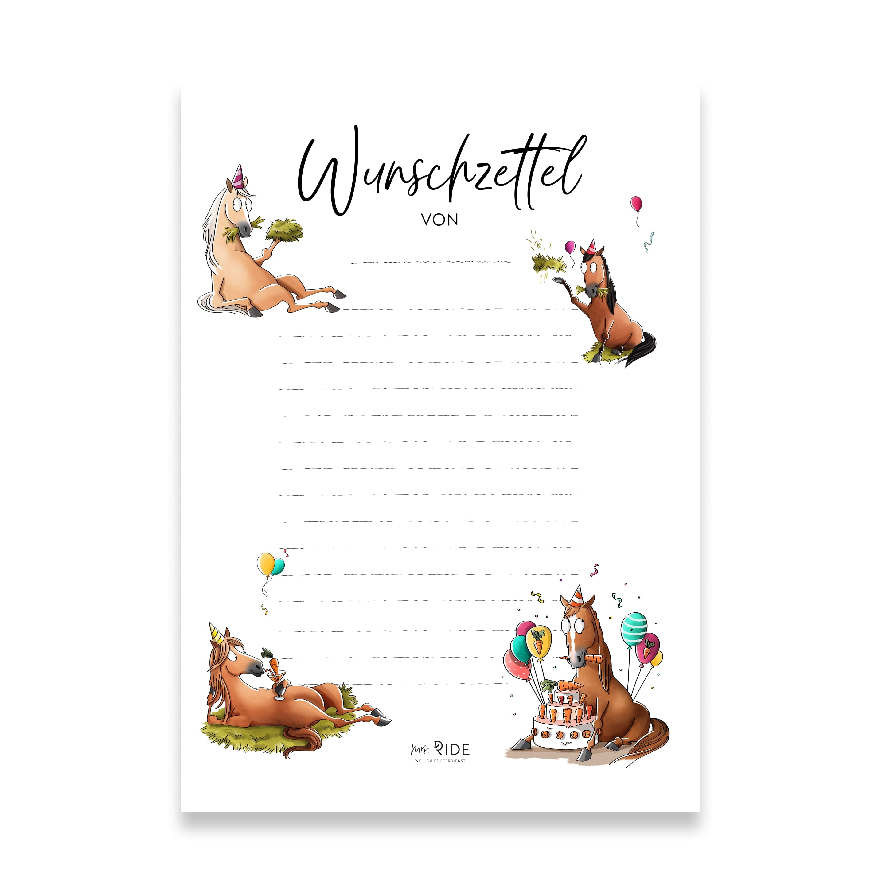 Birthday Wunschzettel Druckvorlage