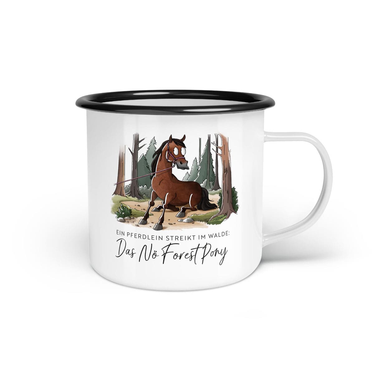 Emaille-Tasse "Nö Forest Pony"