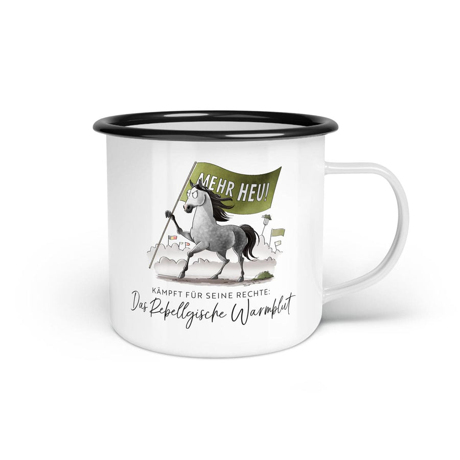 Emaille-Tasse "Rebellgisches Warmblut"