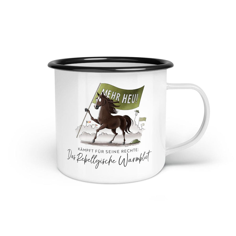 Emaille-Tasse "Rebellgisches Warmblut"