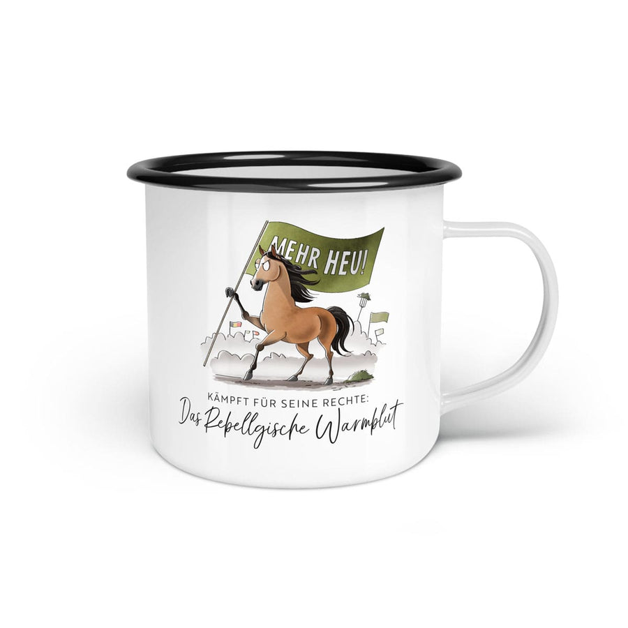 Emaille-Tasse "Rebellgisches Warmblut"