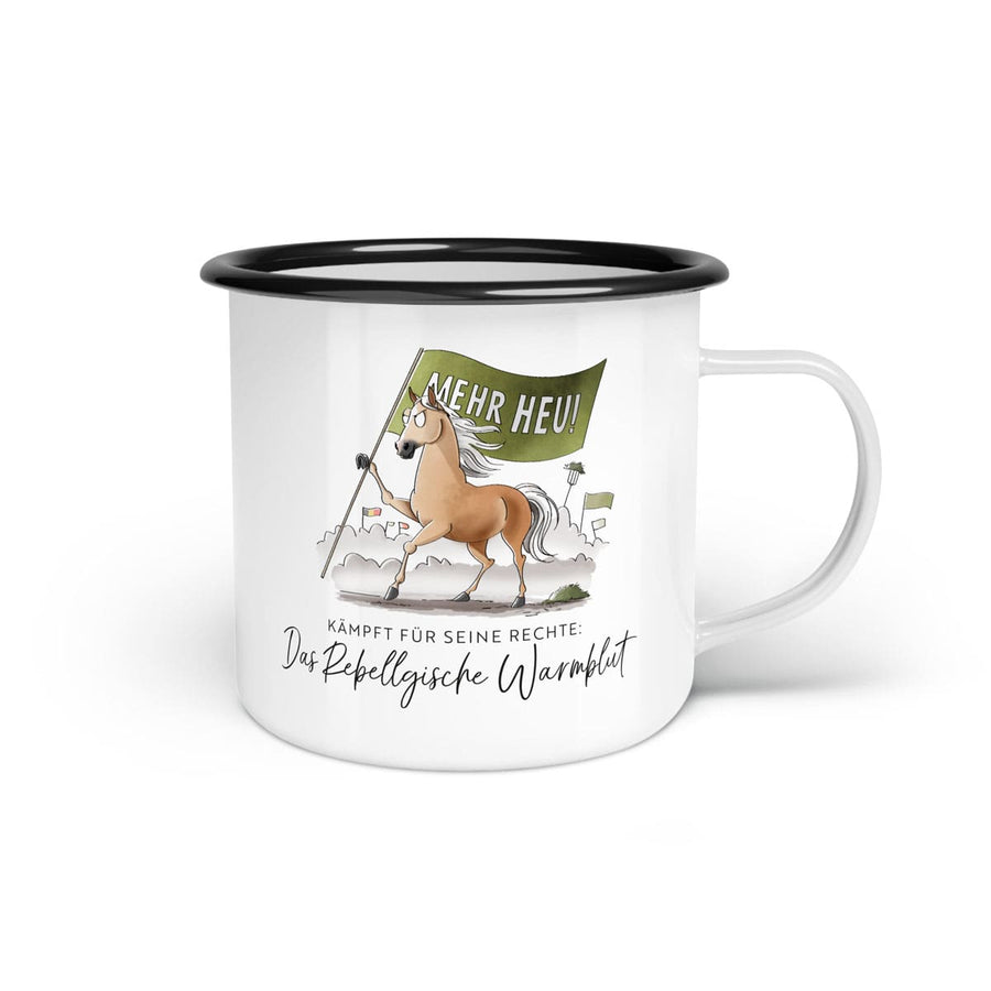 Emaille-Tasse "Rebellgisches Warmblut"