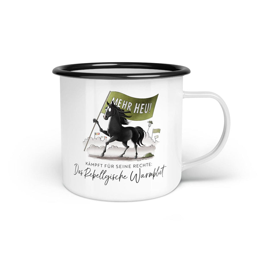 Emaille-Tasse "Rebellgisches Warmblut"