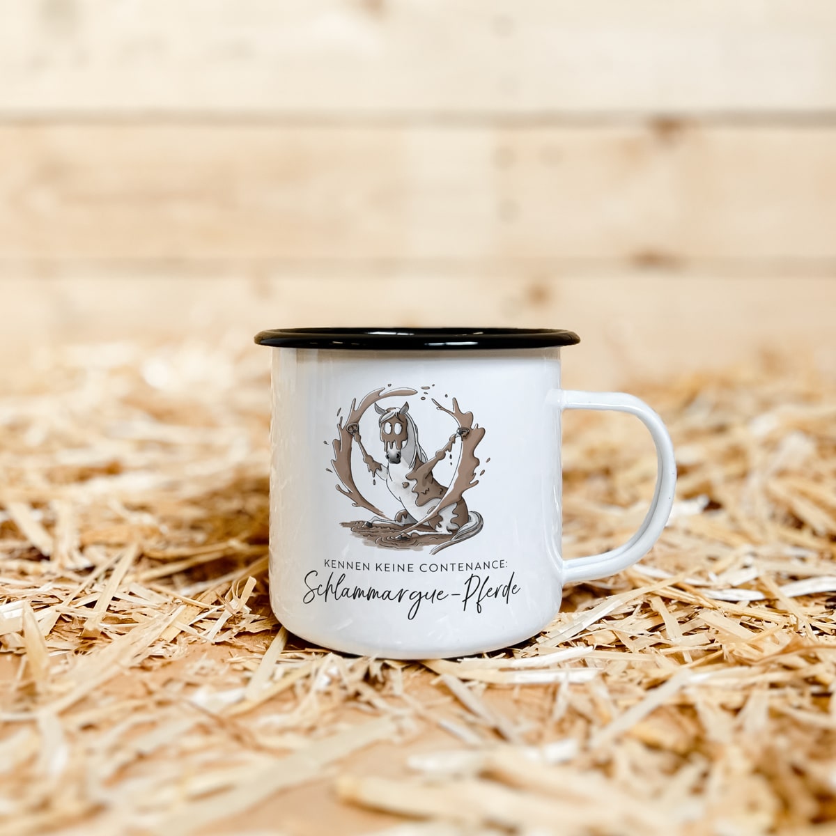 Emaille-Tasse "Schlammargue"