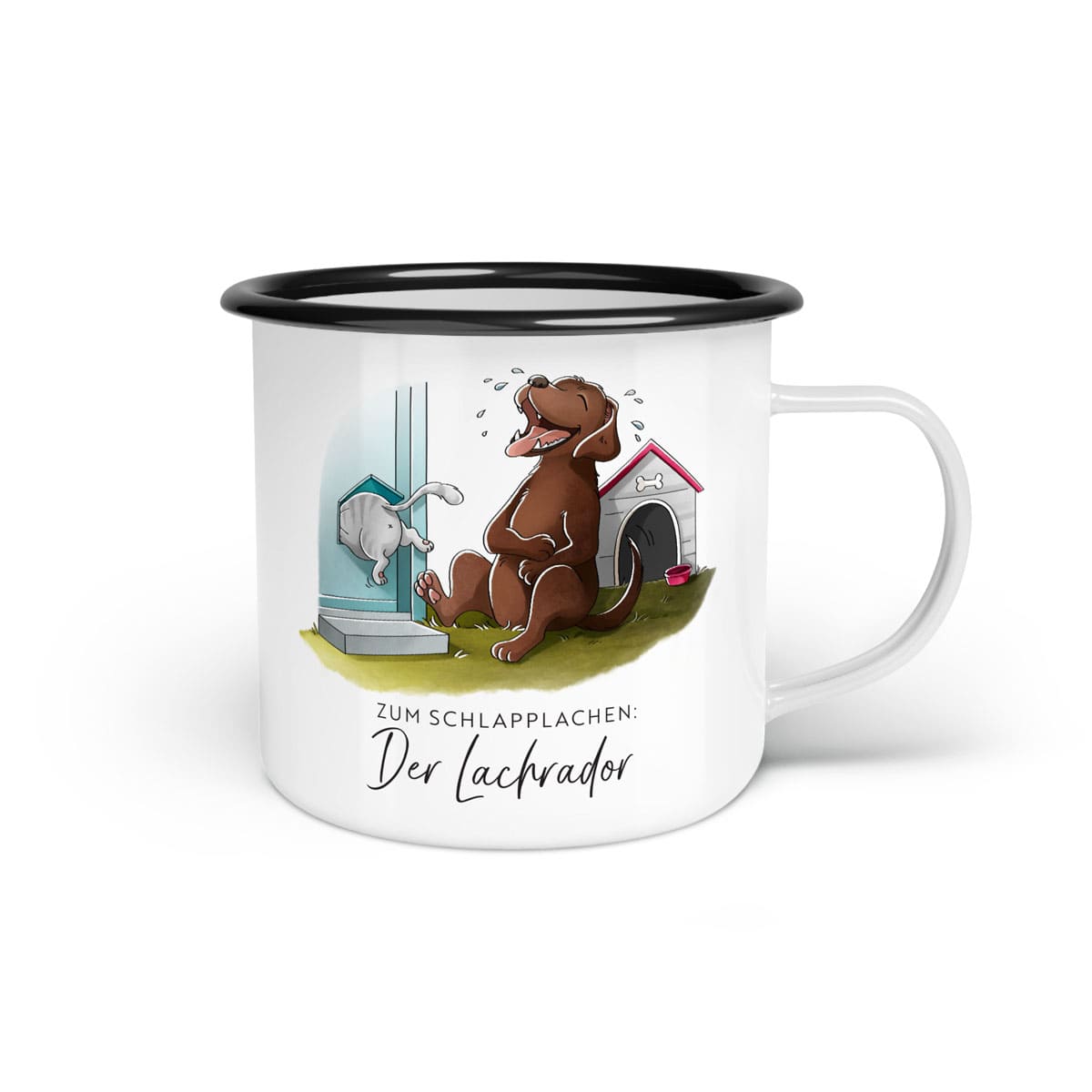 Emaille-Tasse "Lachrador"