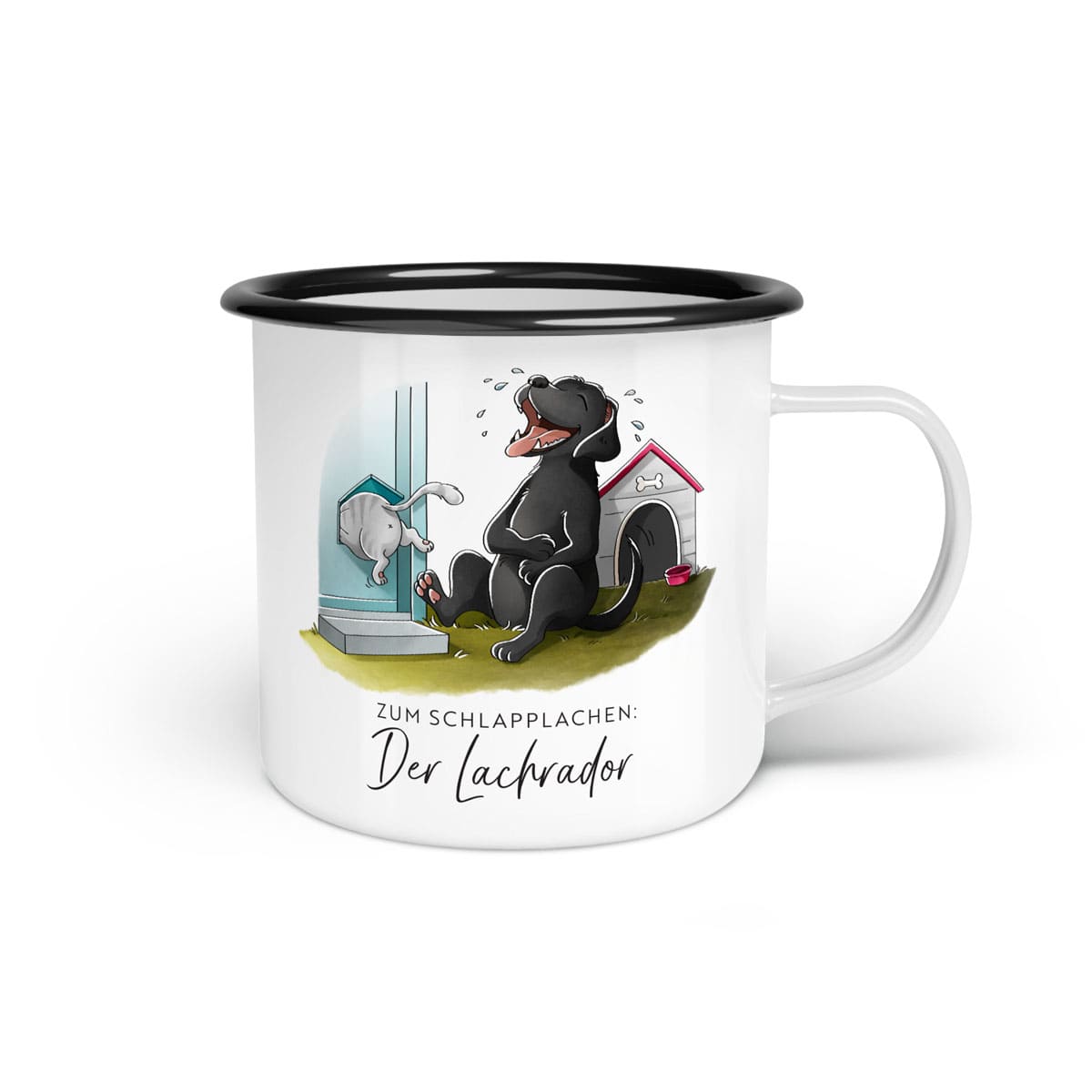 Emaille-Tasse "Lachrador"