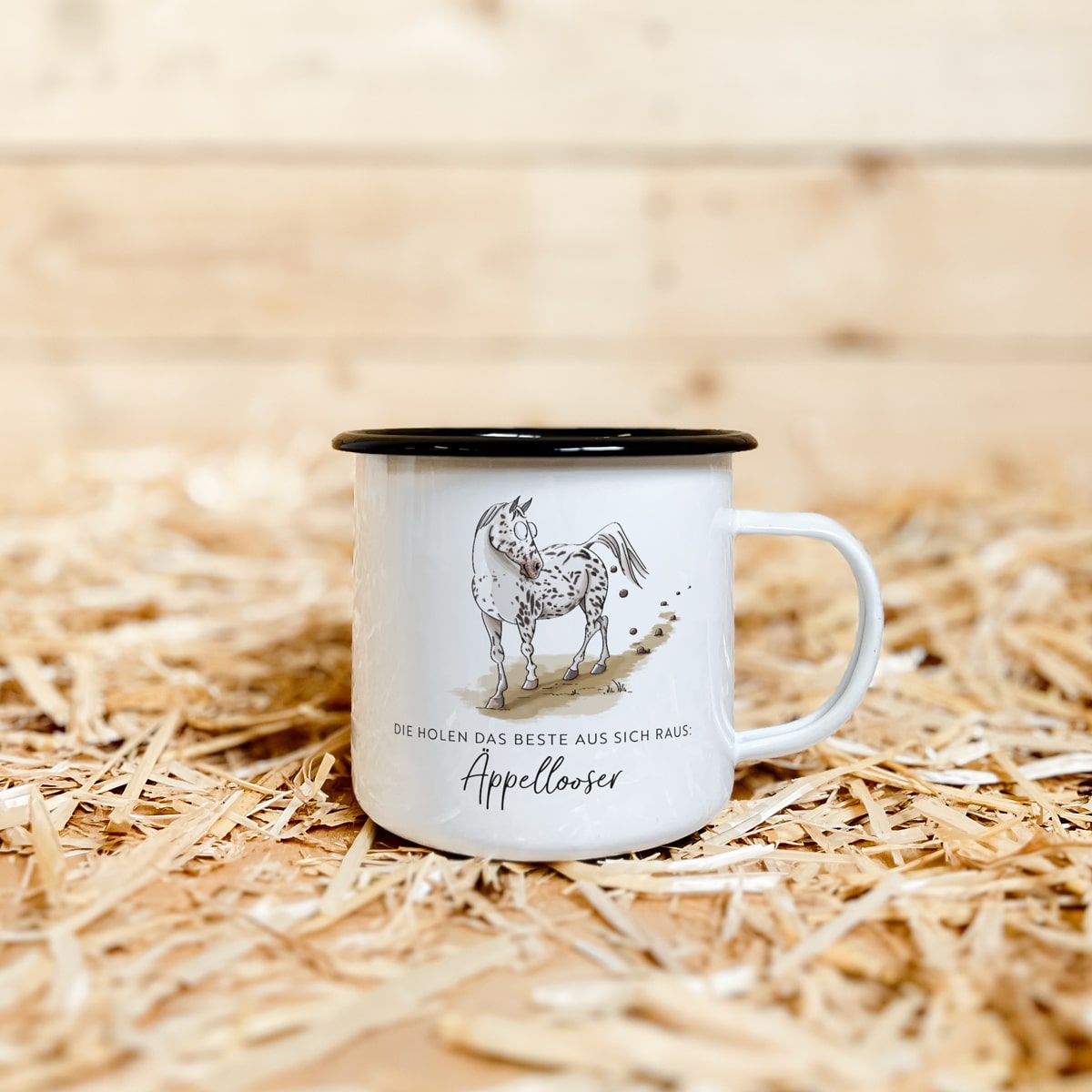 Emaille-Tasse "Äppellooser"
