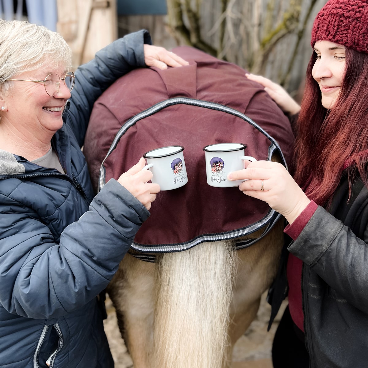 2er-Set "Hü-Wein"| Emaille | Englisch