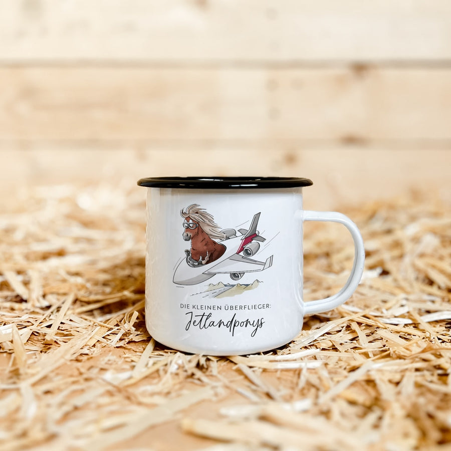 Emaille-Tasse "Jetlandponys"