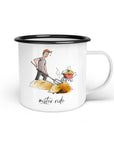 Emaille-Tasse "Mister ride"